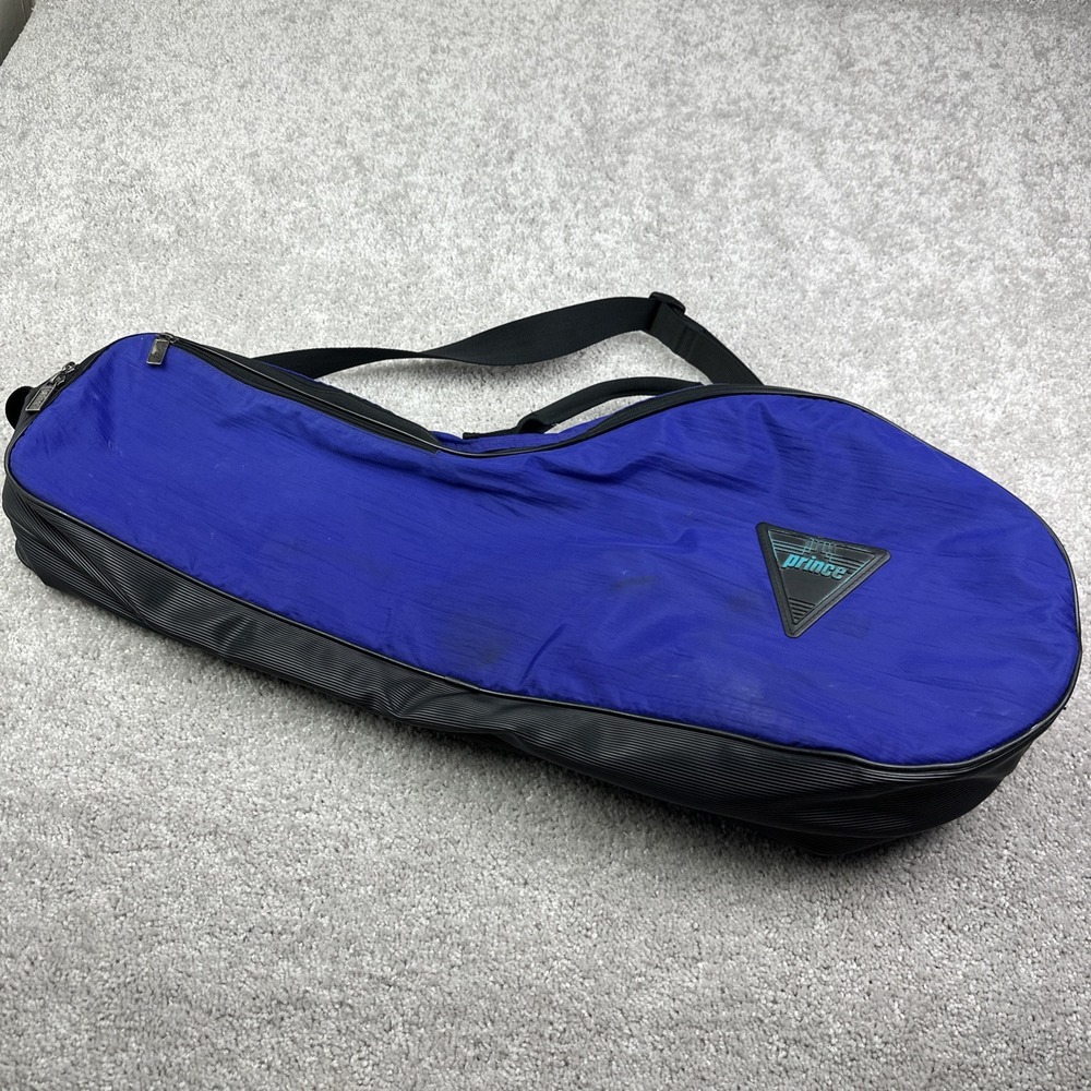 Vtg 90s Prince Double‎ Tennis Racket Bag Case Pocket Blue Purple